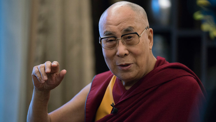 His Holiness the Dalai Lama during his interview withthe Tuva branch of STS TV in Delhi, India on December 25, 2016. Photo/Tenzin Choejor/OHHDL His Holiness the Dalai Lama during his interview withthe Tuva branch of STS TV in Delhi, India on December 25, 2016. Photo/Tenzin Choejor/OHHDL