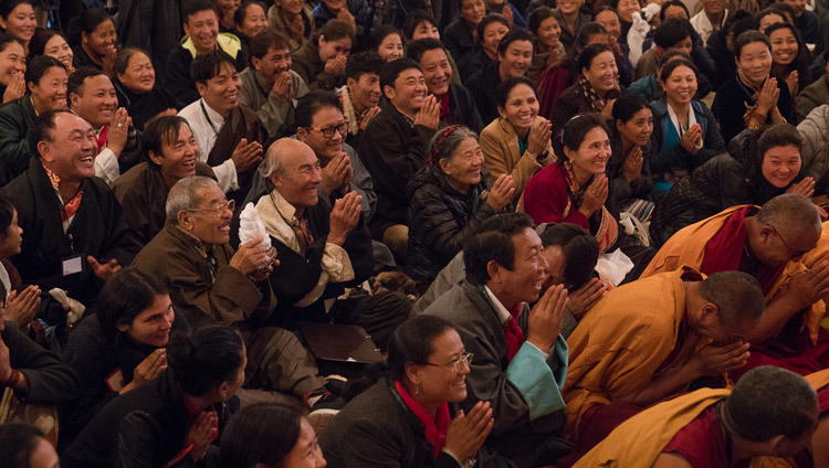 Members of the audience listening to His Holiness the Dalai Lama speaking at Norbulingka Institue in Sidhpur, HP, India on March 9, 2017. Photo by Tenzin Choejor/OHHDL Members of the audience listening to His Holiness the Dalai Lama speaking at Norbulingka Institue in Sidhpur, HP, India on March 9, 2017. Photo by Tenzin Choejor/OHHDL