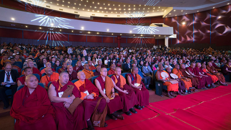 Delegates to the International Conference on the Relevance of Buddhism in the 21st Century attending the inaugural session at the Nalanda International Convention Center in Rajgir, Bihar, India on March 17, 2017. Photo by Tenzin Choejor/OHHDL Delegates to the International Conference on the Relevance of Buddhism in the 21st Century attending the inaugural session at the Nalanda International Convention Center in Rajgir, Bihar, India on March 17, 2017. Photo by Tenzin Choejor/OHHDL