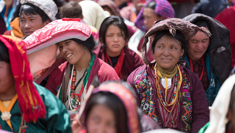 Some of the more than 50,000 people listening to His Holiness the Dalai Lama's teaching at the Yiga Choezin teaching ground in Tawang, Arunachal Pradesh, India on April 8, 2017. Photo by Tenzin Choejor/OHHDL Some of the more than 50,000 people listening to His Holiness the Dalai Lama's teaching at the Yiga Choezin teaching ground in Tawang, Arunachal Pradesh, India on April 8, 2017. Photo by Tenzin Choejor/OHHDL