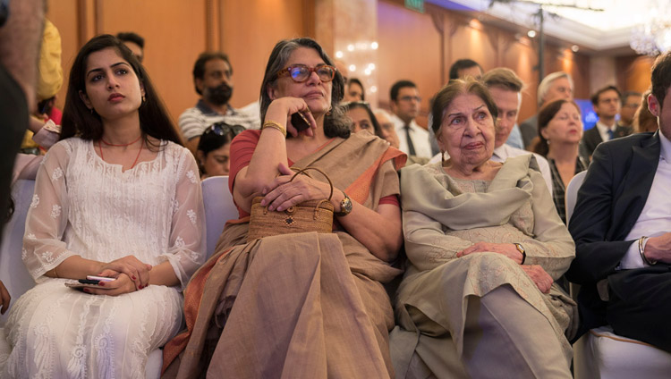 Members of the audience listening to His Holiness the Dalai Lama speaking at an Indian Express Adda in New Delhi, India on May 24, 2017. Photo by Tenzin Choejor/OHHDL Members of the audience listening to His Holiness the Dalai Lama speaking at an Indian Express Adda in New Delhi, India on May 24, 2017. Photo by Tenzin Choejor/OHHDL