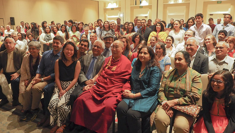 His Holiness the Dalai Lama with members of the Indian community during their meeting in San Diego, CA, USA on June 18, 2017. Photo by Jeremy Russell/OHHDL His Holiness the Dalai Lama with members of the Indian community during their meeting in San Diego, CA, USA on June 18, 2017. Photo by Jeremy Russell/OHHDL