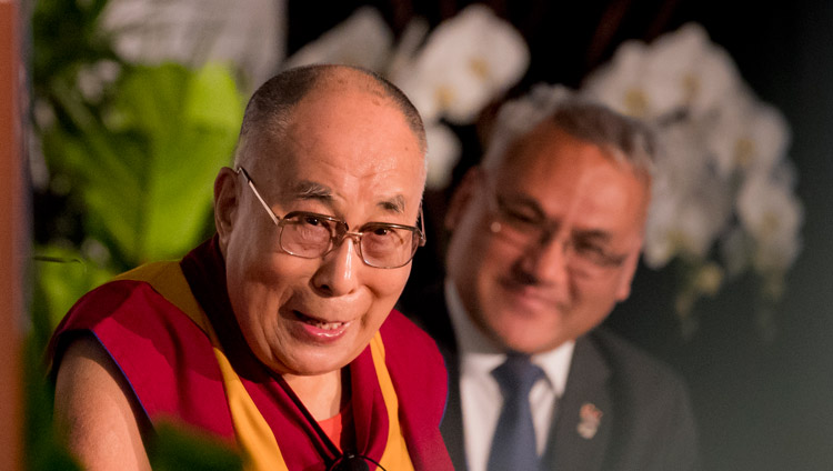 His Holiness the Dalai Lama speaking to members of the Tibetan community in San Diego, CA, USA on June 18, 2017. Photo by Erik Jepsen/UCSD His Holiness the Dalai Lama speaking to members of the Tibetan community in San Diego, CA, USA on June 18, 2017. Photo by Erik Jepsen/UCSD