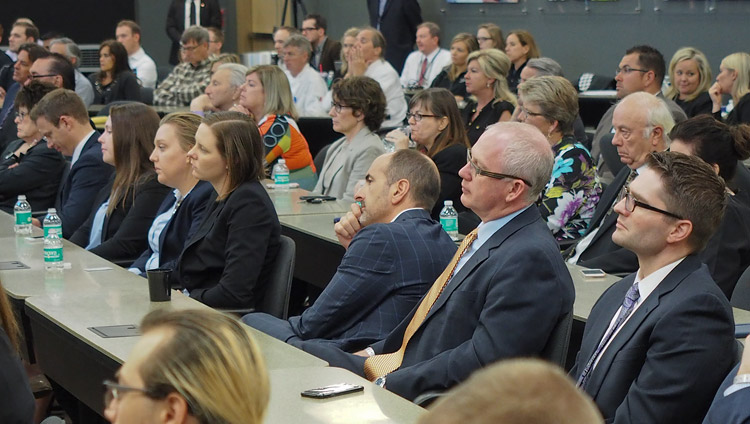 Members of the audience listening to the discussion on compassion at the Starkey Campus in Minneapolis, MN, USA on June 23, 2017. Photo by Jeremy Russell/OHHDL Members of the audience listening to the discussion on compassion at the Starkey Campus in Minneapolis, MN, USA on June 23, 2017. Photo by Jeremy Russell/OHHDL