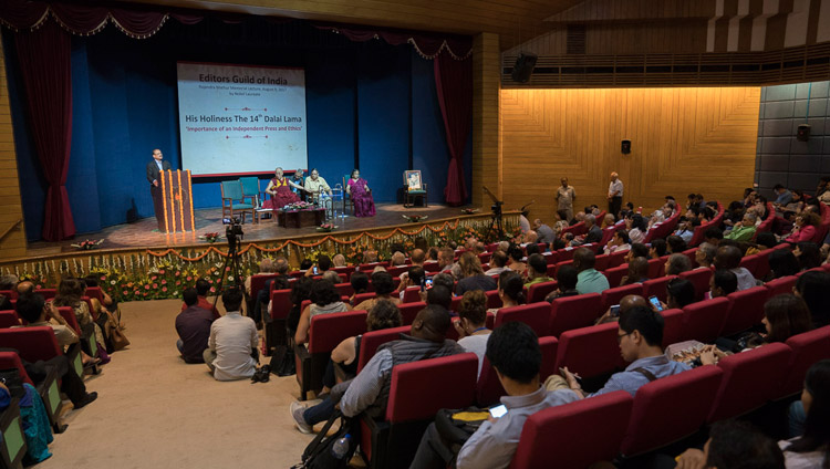 A view of the hall at Teen Murti Bhavan at the conclusion of the Editor's Guild's Rajendra Mathur Memorial Lecture in New Delhi, India on August 9, 2017. Photo by Tenzin Choejor/OHHDL A view of the hall at Teen Murti Bhavan at the conclusion of the Editor's Guild's Rajendra Mathur Memorial Lecture in New Delhi, India on August 9, 2017. Photo by Tenzin Choejor/OHHDL