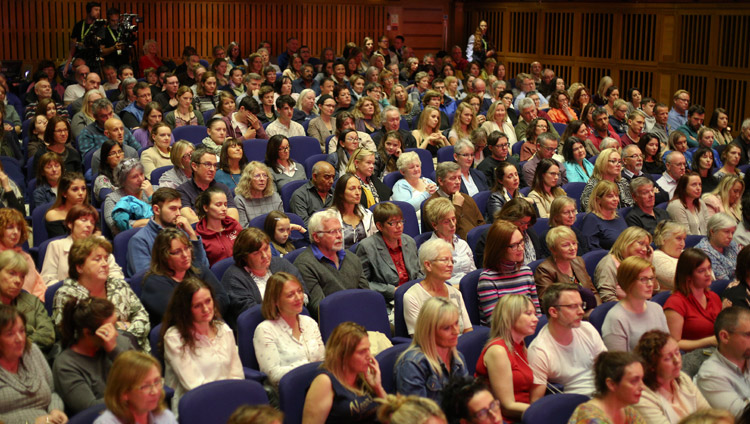 Members of the audience of more than 1000 listening to His Holiness the Dalai Lama at the Millennial Forum in Derry, Northern Ireland, UK on September 10, 2017. Photo by Lorcan Doherty Members of the audience of more than 1000 listening to His Holiness the Dalai Lama at the Millennial Forum in Derry, Northern Ireland, UK on September 10, 2017. Photo by Lorcan Doherty