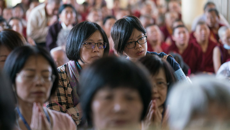 Some of the more than 1300 Taiwanese Buddhists attending the final day of His Holiness the Dalai Lama's teachings at the Tsuglagkhang in Dharamsala, HP, India on October 6, 2017. Photo by Tenzin Choejor Some of the more than 1300 Taiwanese Buddhists attending the final day of His Holiness the Dalai Lama's teachings at the Tsuglagkhang in Dharamsala, HP, India on October 6, 2017. Photo by Tenzin Choejor