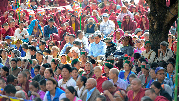 Some of the more than 8,000 Tibetans and people from the Himalayan region attending His Holiness the Dalai Lama's teaching at Ganden Lachi Monastery in Mundgod, Karnataka, India on December 17, 2017. Photo by Lobsang Tsering Some of the more than 8,000 Tibetans and people from the Himalayan region attending His Holiness the Dalai Lama's teaching at Ganden Lachi Monastery in Mundgod, Karnataka, India on December 17, 2017. Photo by Lobsang Tsering