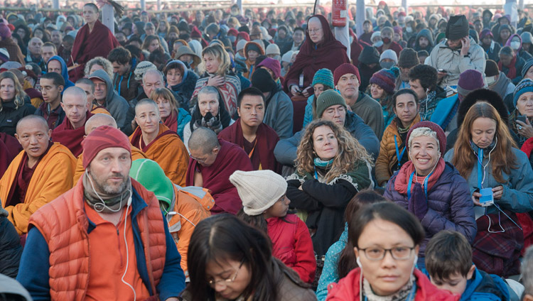 Foreigners from different countries gathered to listen to His Holiness the Dalai Lama's teachings at the Kalachakra Maidan in Bodhgaya, Bihar, India on January 5, 2018. Photo by Lobsang Tsering Foreigners from different countries gathered to listen to His Holiness the Dalai Lama's teachings at the Kalachakra Maidan in Bodhgaya, Bihar, India on January 5, 2018. Photo by Lobsang Tsering