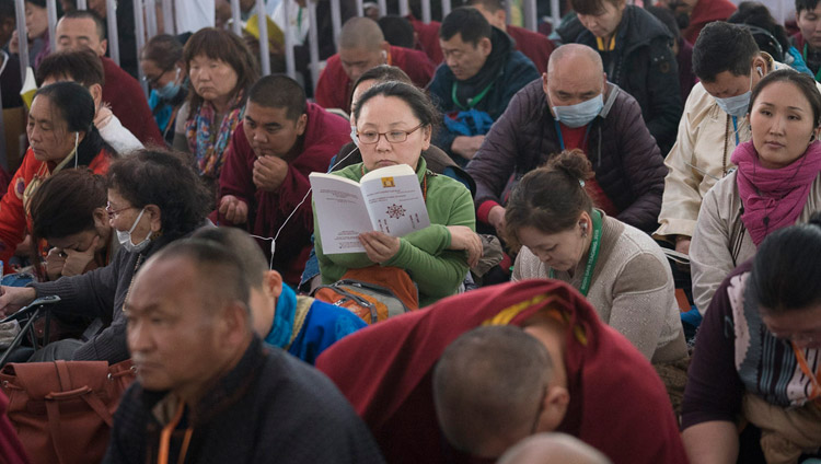Some of the more than 30,000 people attending His Holiness the Dalai Lama's teaching in Bodhgaya, Bihar, India on January 14, 2018. Photo by Lobsang Tsering Some of the more than 30,000 people attending His Holiness the Dalai Lama's teaching in Bodhgaya, Bihar, India on January 14, 2018. Photo by Lobsang Tsering