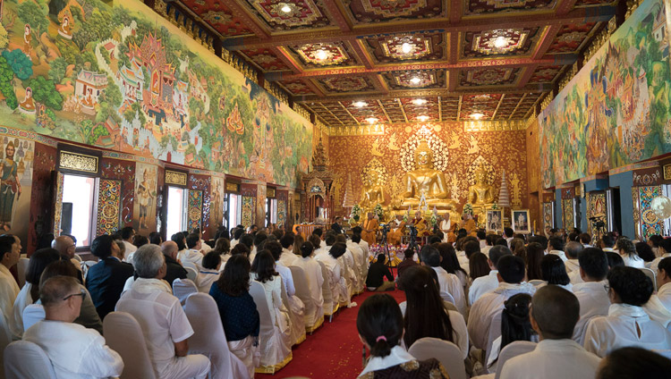 A view inside the new Wat Pa Buddhagaya Vanaram Temple during the inauguration ceremony with His Holiness the Dalai Lama in Bodhgaya, Bihar, India on January 25, 2018. Photo by Lobsang Tsering A view inside the new Wat Pa Buddhagaya Vanaram Temple during the inauguration ceremony with His Holiness the Dalai Lama in Bodhgaya, Bihar, India on January 25, 2018. Photo by Lobsang Tsering