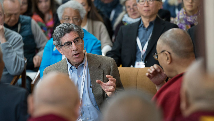 Richard Davidson speaking on the opening day of the 33rd Mind & Life Conference - Reimagining Human Flourishing - at the Main Tibetan Temple in Dharamsala, HP, India on March 12, 2018. Photo by Tenzin Choejor Richard Davidson speaking on the opening day of the 33rd Mind & Life Conference - Reimagining Human Flourishing - at the Main Tibetan Temple in Dharamsala, HP, India on March 12, 2018. Photo by Tenzin Choejor