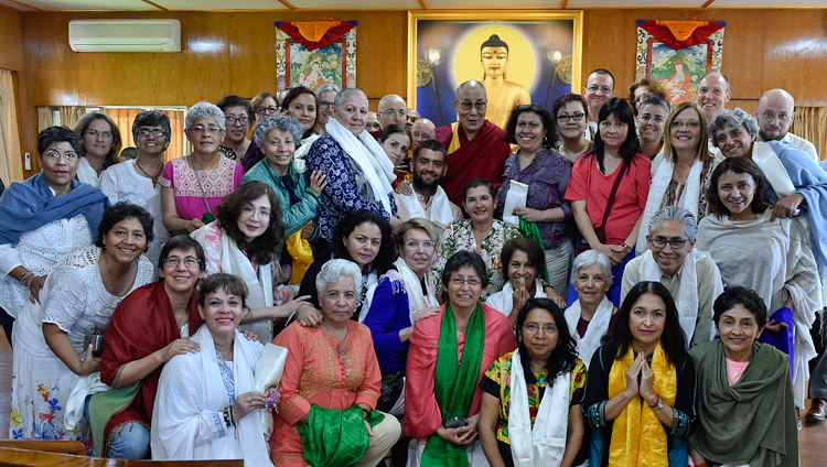 His Holiness the Dalai Lama with some of the almost 150 people from around that world after their meeting at his residence in Dharamsala, HP, India on March 30, 2018. Photo by Ven Damchoe His Holiness the Dalai Lama with some of the almost 150 people from around that world after their meeting at his residence in Dharamsala, HP, India on March 30, 2018. Photo by Ven Damchoe