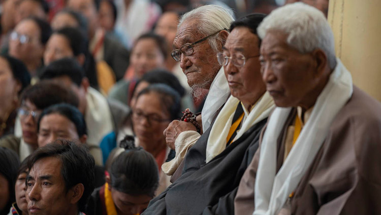 Participants to an International Conference on the Middle Way Approach listening to His Holiness the Dalai Lama during their meeting at the Main Tibetan Temple courtyard in Dharamsala, HP, India on May 30, 2018. Photo by Tenzin Choejor Participants to an International Conference on the Middle Way Approach listening to His Holiness the Dalai Lama during their meeting at the Main Tibetan Temple courtyard in Dharamsala, HP, India on May 30, 2018. Photo by Tenzin Choejor