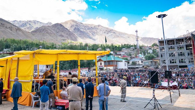 A view of Hussaini Park during His Holiness the Dalai Lama's talk in Kargil, Ladakh, J&K, India on July 25, 2018. Photo by Tenzin Choejor A view of Hussaini Park during His Holiness the Dalai Lama's talk in Kargil, Ladakh, J&K, India on July 25, 2018. Photo by Tenzin Choejor