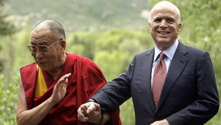His Holiness the Dalai Lama with Sen John McCain in Aspen, Colorado, USA in 2008. (Photo/Carolyn Kaster, Associated Press) His Holiness the Dalai Lama with Sen John McCain in Aspen, Colorado, USA in 2008. (Photo/Carolyn Kaster, Associated Press)