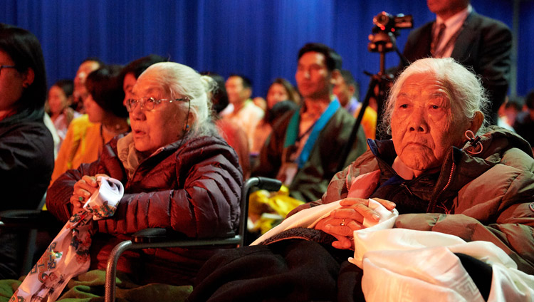 Elderly members of the Tibetan community listening to His Holiness the Dalai Lama during their meeting at the Ahoy convention centre in Rotterdam, Netherlands on September 16, 2018. Photo by Olivier Adams Elderly members of the Tibetan community listening to His Holiness the Dalai Lama during their meeting at the Ahoy convention centre in Rotterdam, Netherlands on September 16, 2018. Photo by Olivier Adams