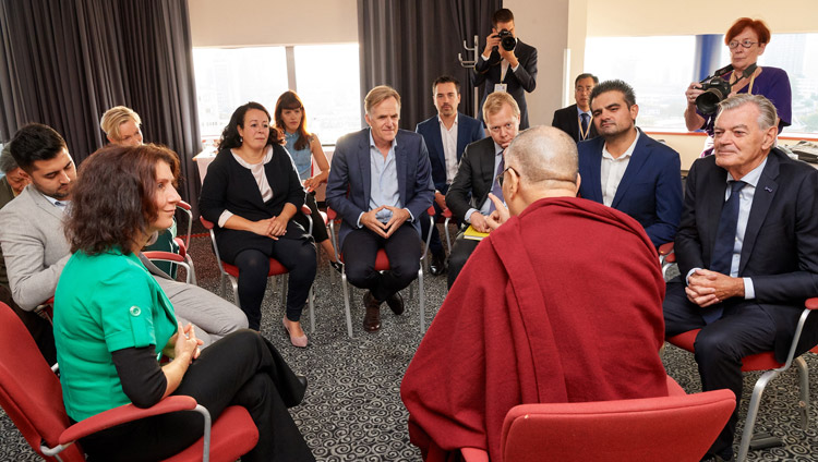 His Holiness the Dalai Lama meeting with Dutch Parliamentarians in Rotterdam, the Netherlands on September 17, 2018. Photo by Olivier Adam His Holiness the Dalai Lama meeting with Dutch Parliamentarians in Rotterdam, the Netherlands on September 17, 2018. Photo by Olivier Adam