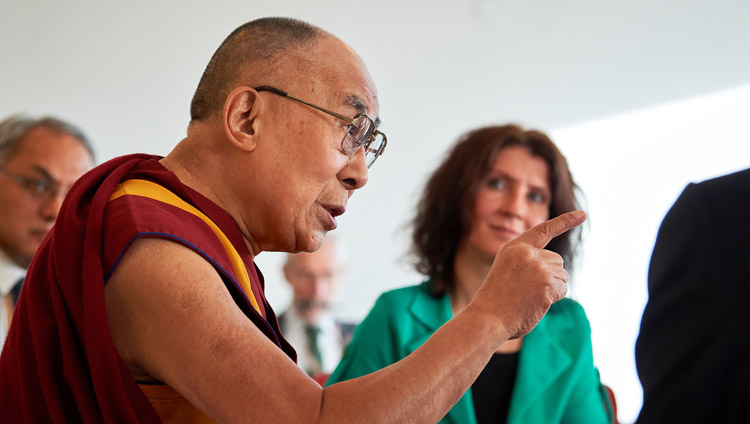 His Holiness the Dalai Lama speaking to a group of Dutch Parliamentarians in Rotterdam, the Netherlands on September 17, 2018. Photo by Olivier Adam His Holiness the Dalai Lama speaking to a group of Dutch Parliamentarians in Rotterdam, the Netherlands on September 17, 2018. Photo by Olivier Adam