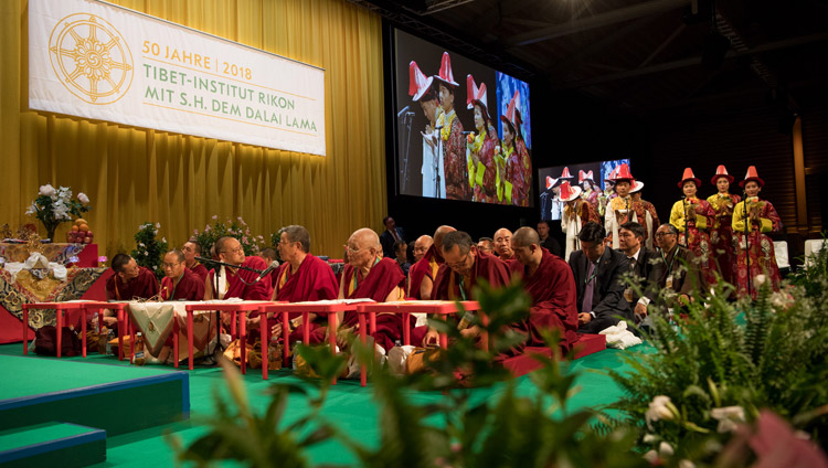 Young Tibetan performing a song composed by Rikon Abbot Khenpo Thupten Legmon at Tibet Institute Rikon's 50th Anniversary Celebration in Winterthur, Switzerland on September 22, 2018. Photo by Manuel Bauer Young Tibetan performing a song composed by Rikon Abbot Khenpo Thupten Legmon at Tibet Institute Rikon's 50th Anniversary Celebration in Winterthur, Switzerland on September 22, 2018. Photo by Manuel Bauer