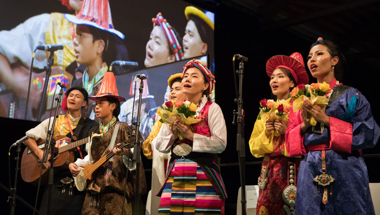 Artists wearing traditional dress from the three provinces of Tibet performing at Tibet Institute Rikon's 50th Anniversary Celebration in Winterthur, Switzerland on September 22, 2018. Photo by Manuel Bauer Artists wearing traditional dress from the three provinces of Tibet performing at Tibet Institute Rikon's 50th Anniversary Celebration in Winterthur, Switzerland on September 22, 2018. Photo by Manuel Bauer