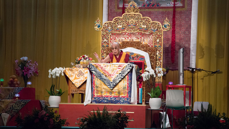 His Holiness the Dalai Lama addressing the audience at at Tibet Institute Rikon's 50th Anniversary Celebration in Winterthur, Switzerland on September 22, 2018. Photo by Manuel Bauer His Holiness the Dalai Lama addressing the audience at at Tibet Institute Rikon's 50th Anniversary Celebration in Winterthur, Switzerland on September 22, 2018. Photo by Manuel Bauer