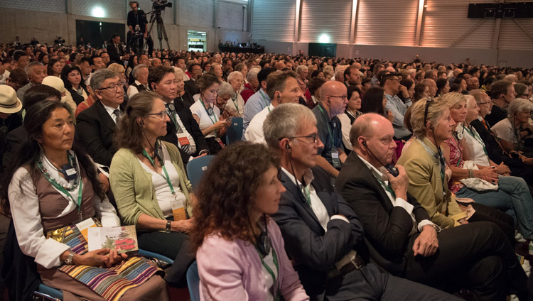 Members of the audience listening to His Holiness the Dalai Lama during Tibet Institute Rikon's 50th Anniversary Celebration in Winterthur, Switzerland on September 22, 2018. Photo by Manuel Bauer Members of the audience listening to His Holiness the Dalai Lama during Tibet Institute Rikon's 50th Anniversary Celebration in Winterthur, Switzerland on September 22, 2018. Photo by Manuel Bauer