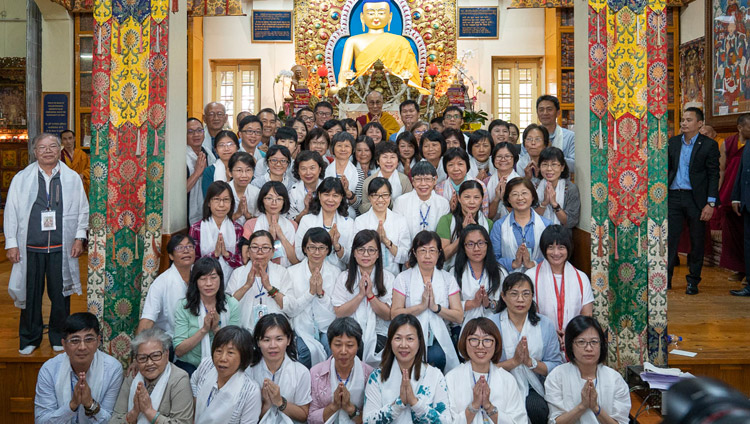 One of several group photos with the more than 1,000 Budhdists from Taiwan who attended His Holiness the Dalai Lama's teachings at the Main Tibetan Temple in Dharamsala, HP, India on October 6, 2018. Photo by Ven Tenzin Jamphel One of several group photos with the more than 1,000 Budhdists from Taiwan who attended His Holiness the Dalai Lama's teachings at the Main Tibetan Temple in Dharamsala, HP, India on October 6, 2018. Photo by Ven Tenzin Jamphel