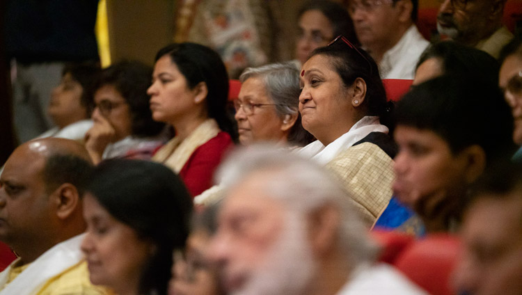 Some of the almost 300 students and faculty listening to His Holiness the Dalai Lama at the Conference on the Concept of ‘Maitri’ or ‘Metta’ in Buddhism at the University of Mumbai in Mumbai, India on December 12, 2018. Photo by Lobsang Tsering Some of the almost 300 students and faculty listening to His Holiness the Dalai Lama at the Conference on the Concept of ‘Maitri’ or ‘Metta’ in Buddhism at the University of Mumbai in Mumbai, India on December 12, 2018. Photo by Lobsang Tsering