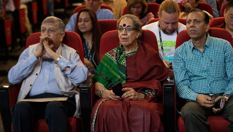 Members of the audience listening to His Holiness the Dalai Lama speaking at the Indian Institute of Technology Bombay in Mumbai, India on December 14, 2018. Photo by Lobsang Tsering Members of the audience listening to His Holiness the Dalai Lama speaking at the Indian Institute of Technology Bombay in Mumbai, India on December 14, 2018. Photo by Lobsang Tsering