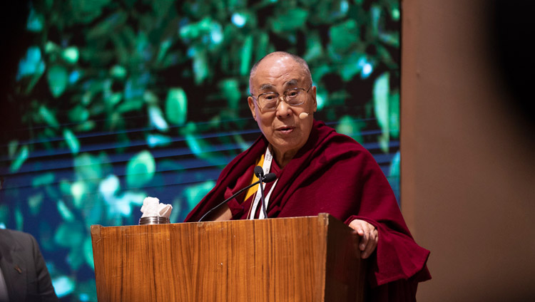 His Holiness the Dalai Lama speaking at the global launch of SEE Learning in New Delhi, India on April 5, 2019. Photo by Tenzin Choejor His Holiness the Dalai Lama speaking at the global launch of SEE Learning in New Delhi, India on April 5, 2019. Photo by Tenzin Choejor