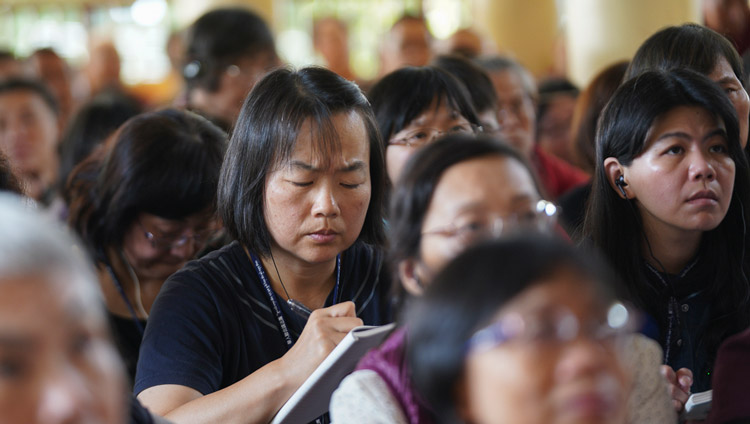Some of the more than 1100 people from Taiwan attending His Holiness the Dalai Lama's teaching at the Main Tibetan Temple in Dharamsala, HP, India on October 3, 2019. Photo by Ven Tenzin Jamphel Some of the more than 1100 people from Taiwan attending His Holiness the Dalai Lama's teaching at the Main Tibetan Temple in Dharamsala, HP, India on October 3, 2019. Photo by Ven Tenzin Jamphel