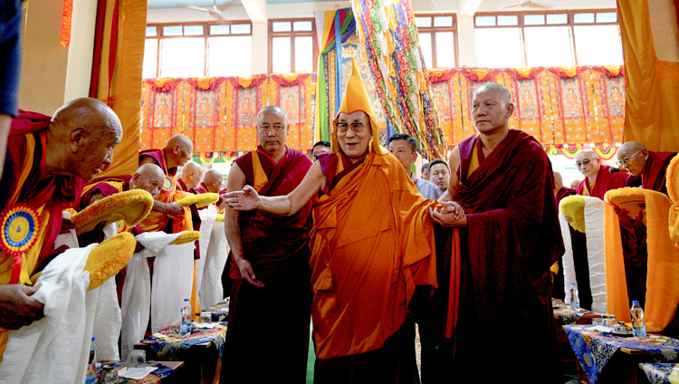His Holiness the Dalai Lama arriving at Drepung Lachi in Mundgod, Karnataka, India on December 12, 2019. Photo by Lobsang Tsering His Holiness the Dalai Lama arriving at Drepung Lachi in Mundgod, Karnataka, India on December 12, 2019. Photo by Lobsang Tsering