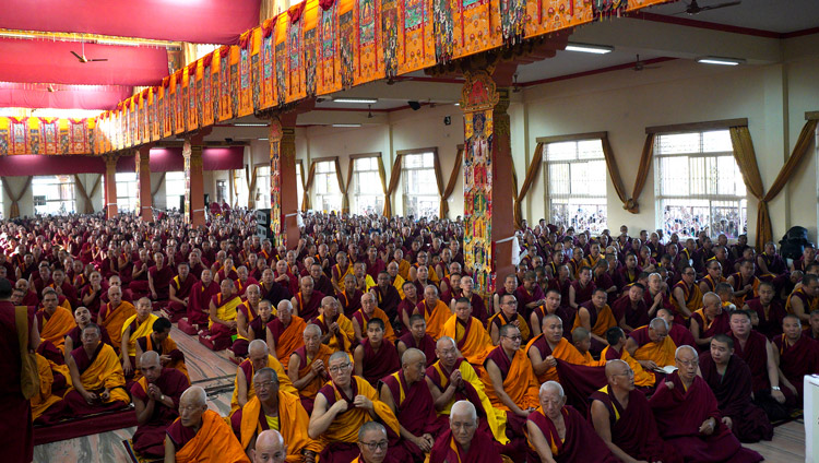 A view of some of the more than 15,000 people watching His Holiness the Dalai Lama during the Long Life Offering in Mundgod, Karnataka, India on December 22, 2019. Photo by Lobsang Tsering A view of some of the more than 15,000 people watching His Holiness the Dalai Lama during the Long Life Offering in Mundgod, Karnataka, India on December 22, 2019. Photo by Lobsang Tsering