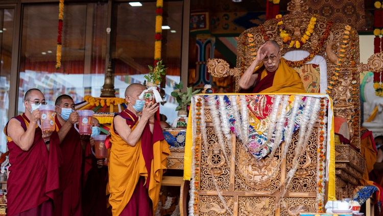 His Holiness the Dalai Lama bestowing the Avalokitshvara Empowerment at the Shewatsel Teaching Ground in Leh, Ladakh, UT, India on July 30, 2022. Photo by Tenzin Choejor His Holiness the Dalai Lama bestowing the Avalokitshvara Empowerment at the Shewatsel Teaching Ground in Leh, Ladakh, UT, India on July 30, 2022. Photo by Tenzin Choejor