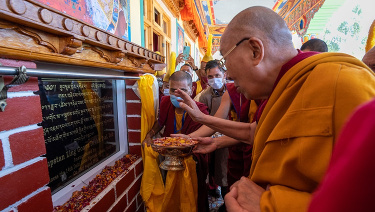 His Holiness the Dalai Lama inaugurating a new centre of learning at Thupstanling Gonpa in Diskit Tsal, Leh, Ladakh, UT, India on August 23, 2022. Photo by Tenzin Choejor His Holiness the Dalai Lama inaugurating a new centre of learning at Thupstanling Gonpa in Diskit Tsal, Leh, Ladakh, UT, India on August 23, 2022. Photo by Tenzin Choejor