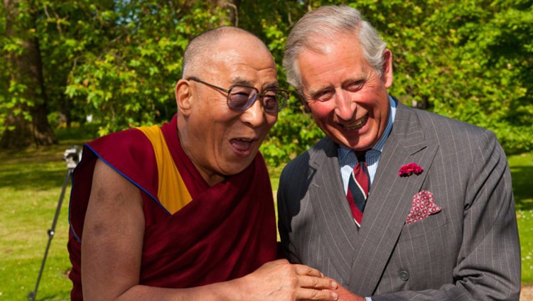 His Holiness the Dalai Lama with then Britain's Prince Charles at Clarence House in London, UK on June 20, 2012. Photo by Ian Cumming His Holiness the Dalai Lama with then Britain's Prince Charles at Clarence House in London, UK on June 20, 2012. Photo by Ian Cumming