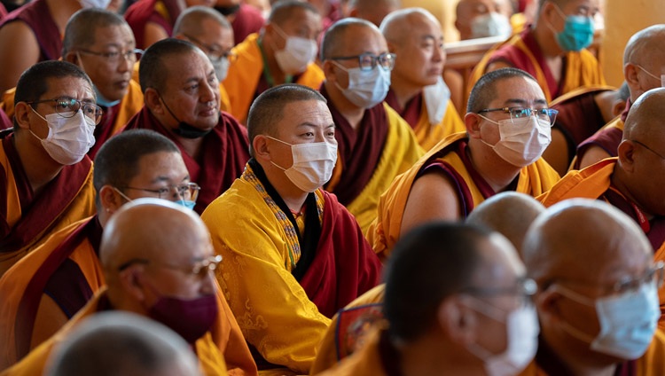 Members of the crowd listening to His Holiness the Dalai Lama reading from the Jataka Tales at the yard of the Tsuglagkhang in Dharamsala, HP, India on March 7, 2023. Photo by Tenzin Choejor Members of the crowd listening to His Holiness the Dalai Lama reading from the Jataka Tales at the yard of the Tsuglagkhang in Dharamsala, HP, India on March 7, 2023. Photo by Tenzin Choejor