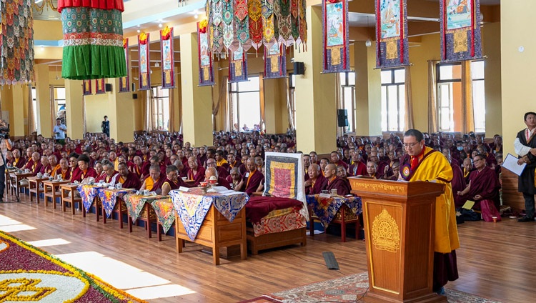 Khamtrul Rinpoche delivering his address at the inauguration of Khamgar Druk Dharmakara College in Tashi Jong, HP, India on September 27, 2023. Photo by Ven Tenzin Jamphel Khamtrul Rinpoche delivering his address at the inauguration of Khamgar Druk Dharmakara College in Tashi Jong, HP, India on September 27, 2023. Photo by Ven Tenzin Jamphel