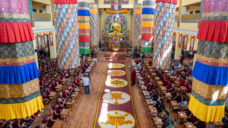 A view of the main hall of Khamgar Druk Dharmakara College during the inauguration ceremony in Tashi Jong, HP, India on September 27, 2023. Photo by Ven Tenzin Jamphel A view of the main hall of Khamgar Druk Dharmakara College during the inauguration ceremony in Tashi Jong, HP, India on September 27, 2023. Photo by Ven Tenzin Jamphel