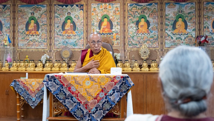 His Holiness the Dalai Lama addressing the congregation during the meeting with Ramon Magsaysay Award Laureates, the Ramon Magsaysay Award Foundation Board of Trustees and friends at his residence in Dharamsala, HP, India on September 4, 2024. Photo by Tenzin Choejor His Holiness the Dalai Lama addressing the congregation during the meeting with Ramon Magsaysay Award Laureates, the Ramon Magsaysay Award Foundation Board of Trustees and friends at his residence in Dharamsala, HP, India on September 4, 2024. Photo by Tenzin Choejor