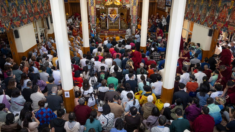 A view inside the Main Tibetan Temple during His Holiness the Dalai Lama's teaching for South-east Asian Buddhists in Dharamsala, HP, India on September 12, 2024. Photo by Ven Zamling Norbu A view inside the Main Tibetan Temple during His Holiness the Dalai Lama's teaching for South-east Asian Buddhists in Dharamsala, HP, India on September 12, 2024. Photo by Ven Zamling Norbu