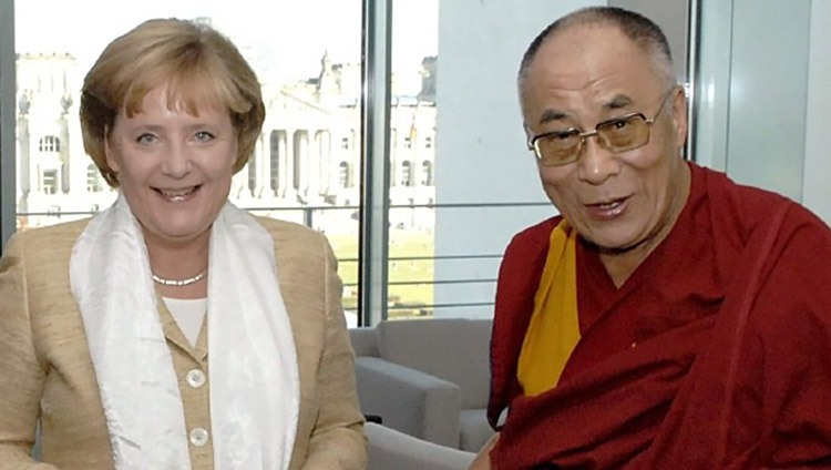 His Holiness the Dalai Lama and German Chancellor Angela Merkel in 2007.