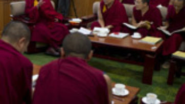 Tibetan Scholars Meet with His Holiness the Dalai Lama to Review Buddhist Science Textbook