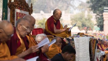 Participating in Prayers by the Bodhi Tree