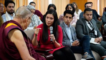 His Holiness the Dalai Lama in Discussions with Youth Leaders from Conflict Zones