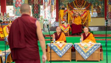 Attending a Presentation of Debate at Tashi Lhunpo Monastery