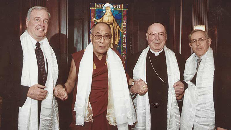 His Holiness the Dalai Lama with Canadian Prime Minister Paul Martin and Archbishop of Ottawa Marcel Gervais in Ottawa, Canada on April 23, 2004. His Holiness the Dalai Lama with Canadian Prime Minister Paul Martin and Archbishop of Ottawa Marcel Gervais in Ottawa, Canada on April 23, 2004.