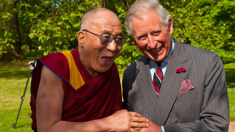 His Holiness the Dalai Lama with Britain's Prince Charles at Clarence House in London, England, on June 20, 2012. (Photo by Ian Cumming) His Holiness the Dalai Lama with Britain's Prince Charles at Clarence House in London, England, on June 20, 2012. (Photo by Ian Cumming)