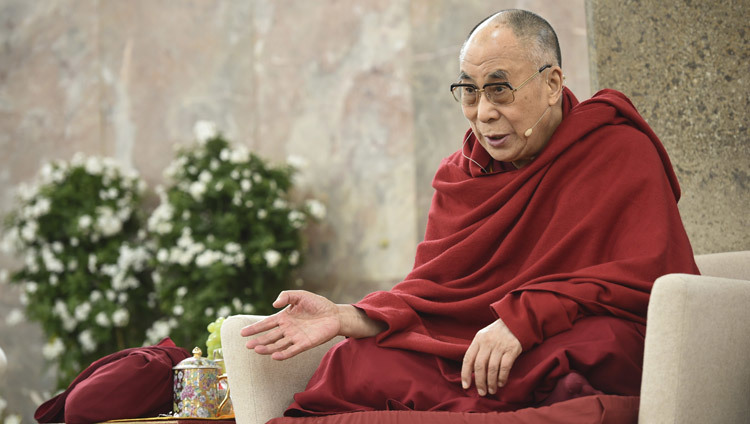 His Holiness the Dalai Lama speaking at the Museum for Modern Art in Frankfurt, Germany on May 15, 2014. (Photo by Manuel Bauer) His Holiness the Dalai Lama speaking at the Museum for Modern Art in Frankfurt, Germany on May 15, 2014. (Photo by Manuel Bauer)